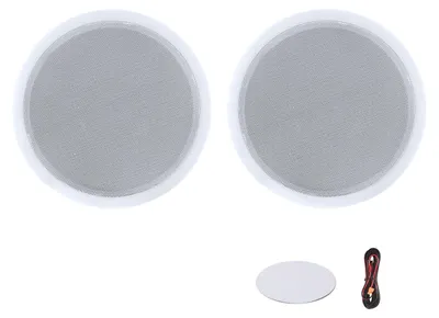 Produktbild von SucceBuy 2 Einbaulautsprecher mit Bluetooth, 203,2 mm, 2-Wege Lautsprecher mit Verstärker & 50 W Spitzenleistung, Kabelgebundene Deckenlautsprecher für Heimkino, überdachte Terrasse & flächenbündige Installation