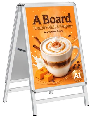 A1 Doppelseitiges A-Board Werbeschild, Aluminium, 59,4 x 84,1 cm