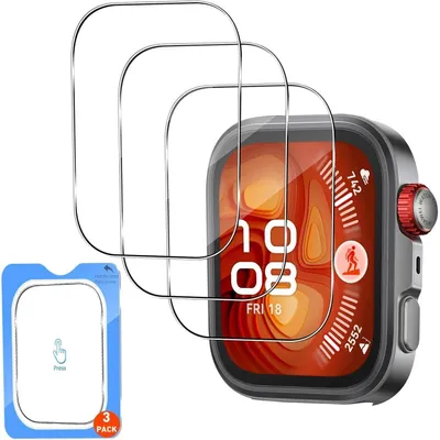 Immagine prodotto di Pellicole protettive per Huawei Watch Fit 4 Pro, confezione da 3 pezzi, in vetro temperato, vetro protettivo 2.5D, antigraffio e anti-impronte