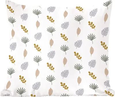 Produktbild von MuchoWow® Zierkissen Sofakissen Wohnzimmer Dekokissen 50x50 cm Natur - Muster - Blätter - Komfort - Sofakissen