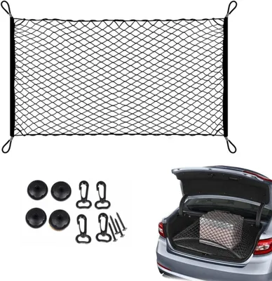 Imagen del producto de Red de sujeción elástica, de 120x70 cm, con 4 ganchos, para SUV y maletero