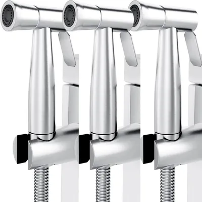 Productafbeelding van Bidet Sprayset - Toilet Douche - Efficiënte Hygiëne - Roestvrij Staal - 3 Delig - Zilver