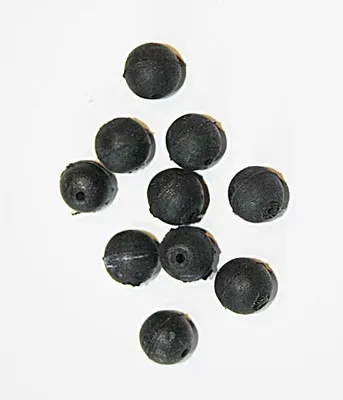 Produktbild von 10 Stück 4mm schwarze Gummiperlen mit Loch