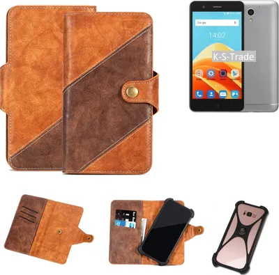 Produktbild von K-S-Trade Handy-Hülle Schutz-Hülle Bookstyle Case Wallet-Case kompatibel mit ZTE Blade A510 Handy Cover Bumper Kantenschutz Smartphone dunkelbraun