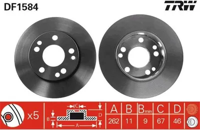 Immagine prodotto di 2x TRW DF1584 Disco freno asse anteriore