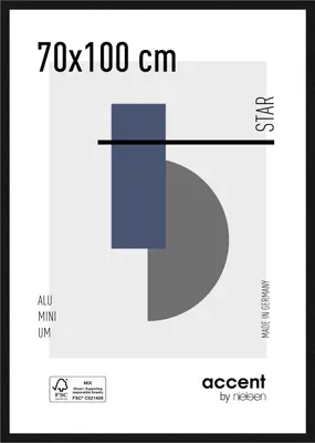 Produktbild von accent by nielsen Aluminium Bilderrahmen Star, 70x100 cm, Struktur Schwarz Matt