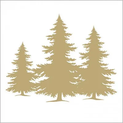 Produktbild von Servietten 33x33 cm - Tree silhouette gold