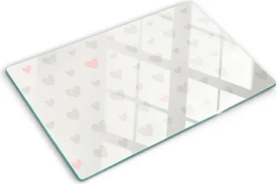 Produktbild von Tulup Glas Herdabdeckplatte - 80x52 cm - Glaskeramikkochfeld-Abdeckung Spritzschutz Glasabdeckplatte - Einteilig - Kunst: Modern & Klassisch - Herz Hintergrund - Grau