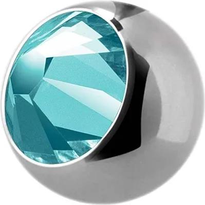 Produktbild von karisma Kugel Verschluss Aufsatz Piercing Edelstahl mit Swarowski Elements Großer Stein Stärke 1,2mm Größe 3mm - Leicht Rosa