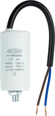 Produktbild von MKP Motorkondensator, Arbeitskondensator Anlaufkondensator Kondensator 450V - Anschluss: Kabel - Wert: 2µF