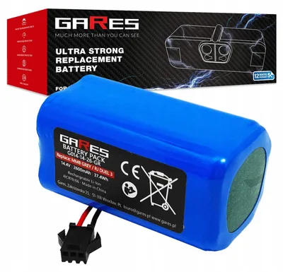 Obrázek produktu pro Gares Náhradní baterie pro Proscenic 850T 850P CMICR18650F8M7-4S1P | 14,4V 2,6 Ah Li-Ion | Vysokovýkonná baterie pro robotický vysavač | Kompatibilní s Proscenic 850T 850P CMICR18650F8M7-4S1P | Prémiová kvalita