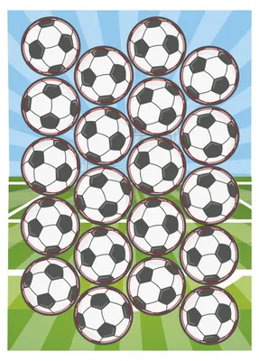 Produktbild von Dekora Fußball Tortendeko essbar, Mini Tortenaufleger aus Esspapier  3,4 cm