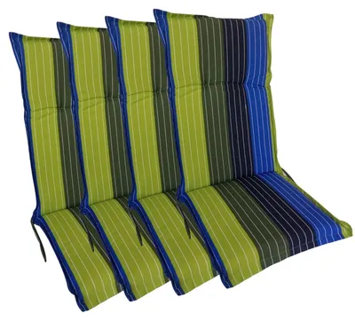 Image de 4x Coussin pour chaise à haut dossier 123x50cm Coussin de fauteuil