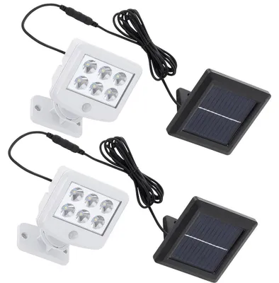 Produktbild von 2er Set LED Solarleuchte, weiß, beweglicher Spot, Bewegungsmelder
