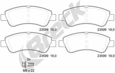 Produktbild von BRECK Bremsbeläge Satz Vorne Bremsklötze für OPEL Corsa F 23599 00 701 00