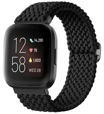 Produktbild von Elastisches Sportarmband für Fitbit Versa 2/Versa/Versa Lite, schwarz