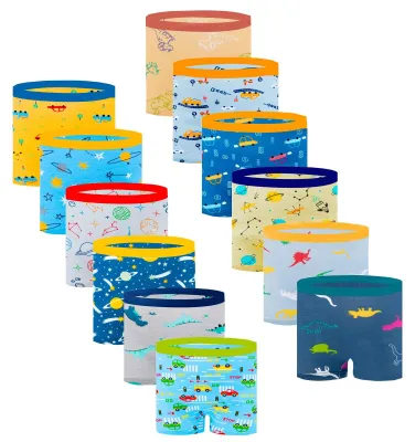 Productafbeelding van Boxershorts Jongens 12-Pack - Ondergoed Katoen - Cartoonpatronen - Verstelbare Maten - Comfortabel en Luchtig - Handwas Aangeraden - Jongensondergoed