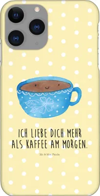 Produktbild von Mr. & Mrs. Panda Iphone 11 Pro Handyhülle Kaffee Tasse - Gelb Pastell - Geschenk, Lustige Sprüche, Premium Kunststoff, Glücklich, Handy Case, Geschmack, Genuss, Liebe