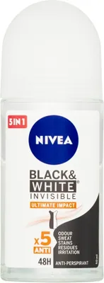 Obrázek produktu pro Black & White Invisible antiperspirant Ultimate Impact 48H pro ženy 50 - Nivea