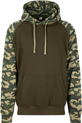 Produktbild von Just Hoods JH009 | Herren Baseball Hoodie / (WRAP)-e Produktion - Farbe: Solid Green/Green Camo - Größe: M
