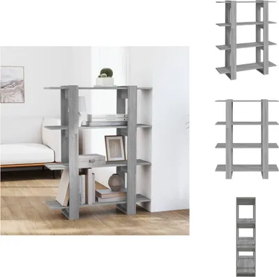 Produktbild von vidaXL Bücherregal/Raumteiler Grau Sonoma 100×30×123,5 cm -  Bücherregale & Bücherschränke