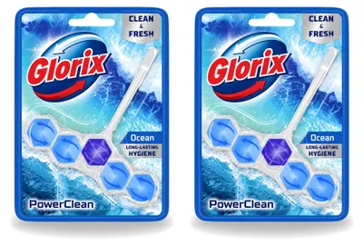 Produktbild von 2 x Glorix Toiletblock Power Clean Ocean - Vorteilspackung - 2 Stücke