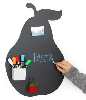 Magnetische Wandtafel 56x38 cm, Birnenform, schwarz