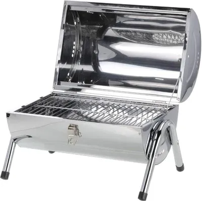 Image de Barbecue portable en acier inoxydable, pliable, pour charbon de bois - Idéal pour les déplacements