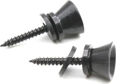 Zdjęcie produktu dla 2 sztuki przycisków do paska gitarowego metalowe szpilki blokujące pasek gitarowy szpilki końcowe paska gitarowego z pierścieniem śrubowym do gitary ukulele (CZARNY)