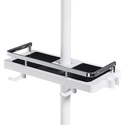 Obrázek produktu pro Sprchová police bez vrtání - Sprchová polička - Držák do sprchy - ABS - Bílá - 27 x 11,7 cm