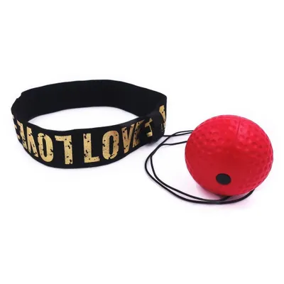 Produktbild von INF Stirnband mit Reflexball, Kampfball mit Stirnband für Boxtraining, Reaktionsball Rot M