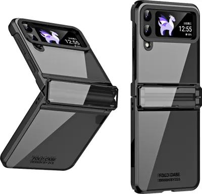 Image de Etui pour Samsung Galaxy Z Flip 4 5G Etui transparent avec charnière de protection noir