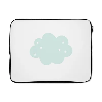 Produktbild von MuchoWow® Laptop Hülle 17 Zoll Laptoptasche Wolke - Sterne - Pastell - Kinder - Baby - Zipper - Schutzabdeckung