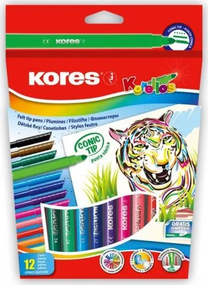 Obrázek produktu pro Kores FS29043 Kores pero s vláknovým hrotem "Korello", široké, krabička po 12 kusech