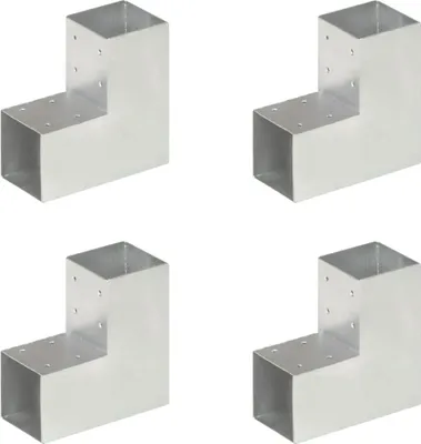 Produktbild von vidaXL Pfostenverbinder 4 Stk. L-Form Verzinktes Metall 91 x 91 mm