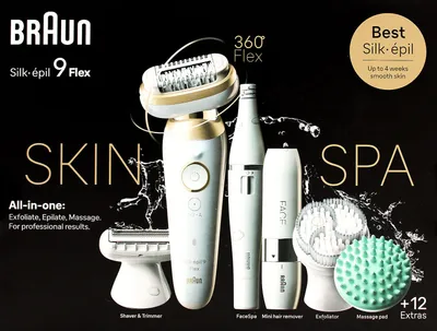 Produktbild von BRAUN Silk-épil 9 Flex SkinSpa, Epilierer mit flexiblem 360  All-in-1