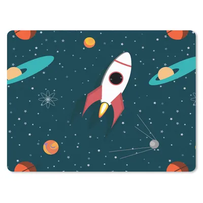 Produktbild von MuchoWow® Mauspad Mousepad Rakete - Weltraum - Kinder - Design 23x19 cm - Mousepads - Maus Mat - Pad - Mausunterlage - Schreibtischunterlage - Mauspad
