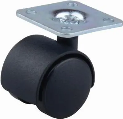 Image de Roulette de meuble 30mm plaquette noire