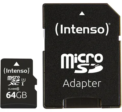 Obrázek produktu pro Intenso 3423490, 64 GB, MicroSDXC, Třída 10, UHS-I, 90 MB/s, Class 1 (U1)