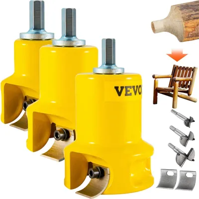 Zdjęcie produktu dla Frez czopowy Forstnera VEVOR 25,4 i 38 mm i 50,8 mm, 2 ostrza Zestaw frezów czopowych Forstnera do łóż belek, balustrad belek, ogrodzeń belek, stołów belek itp. Wiertło Forstnera