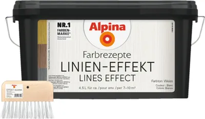 Produktbild von Alpina Farbrezepte LINIEN-EFFEKT 4,5 Liter + Effekt-Kamm