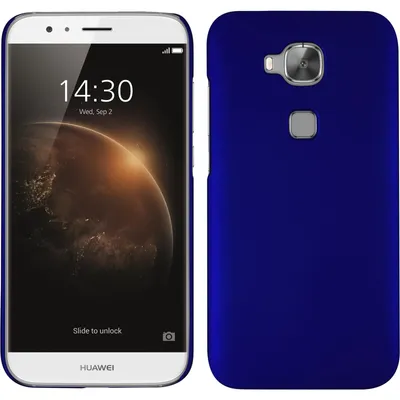 Produktbild von PhoneNatic Case kompatibel mit Huawei G8 - Hülle blau gummiert Hard-case + 2 Schutzfolien