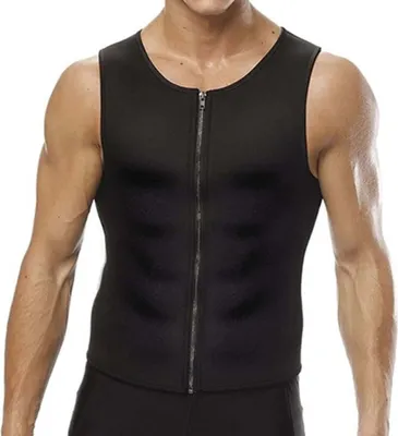 Produktbild von Kompressionsshirts für Männer Unterhemden Abnehmen Body Shaper Taillentrainer Tank Top Weste mit Reißverschluss