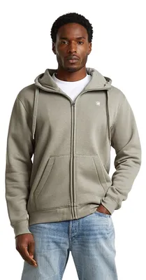 Productafbeelding van G-STAR Raw C.V. Heren Premium Core Zip Sweater, hooded sweatshirt, beige, maat XS