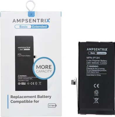 Produktbild von AmpSentrix Basic battery passend für iPhone 13 (high capacity 3500 mAh)