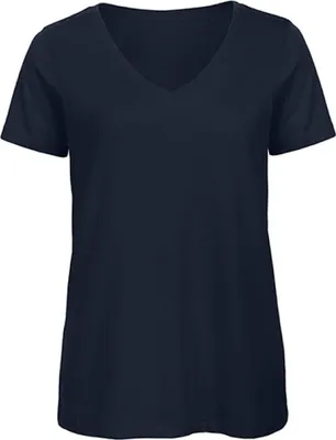 Produktbild von B&C TW045 | Damen V-Neck T-Shirt / 100% Organic Baumwolle - Farbe: Navy - Größe: S
