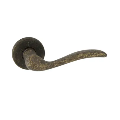 Produktbild von DOMINO Türgriff Drückergarnitur | Türklinke für Zimmertür, Bürotür, Kellertür & Innentür | Türbeschläge Messing |Bronze Antik Türdrückergarnitur |TULUZA-R M75