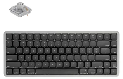 Immagine prodotto di Tastiera meccanica wireless a basso profilo Akko Air 01, colore nero intenso, con illuminazione RGB - layout QWERTY US - interruttori Kailh Cloud