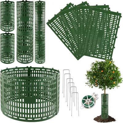 Imagen del producto de Kit de protección de troncos de árboles, de 8 piezas, 30x20 cm, ampliable, para proteger los árboles en el jardín