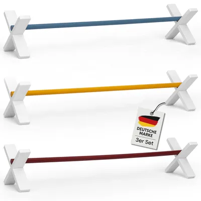 Immagine prodotto di Hoofly Hobby Horse Cavaletti set di 3 - ostacoli in legno per bambini per saltare e allenarsi / ostacoli per cavalli e accessori per l'hobby horsing